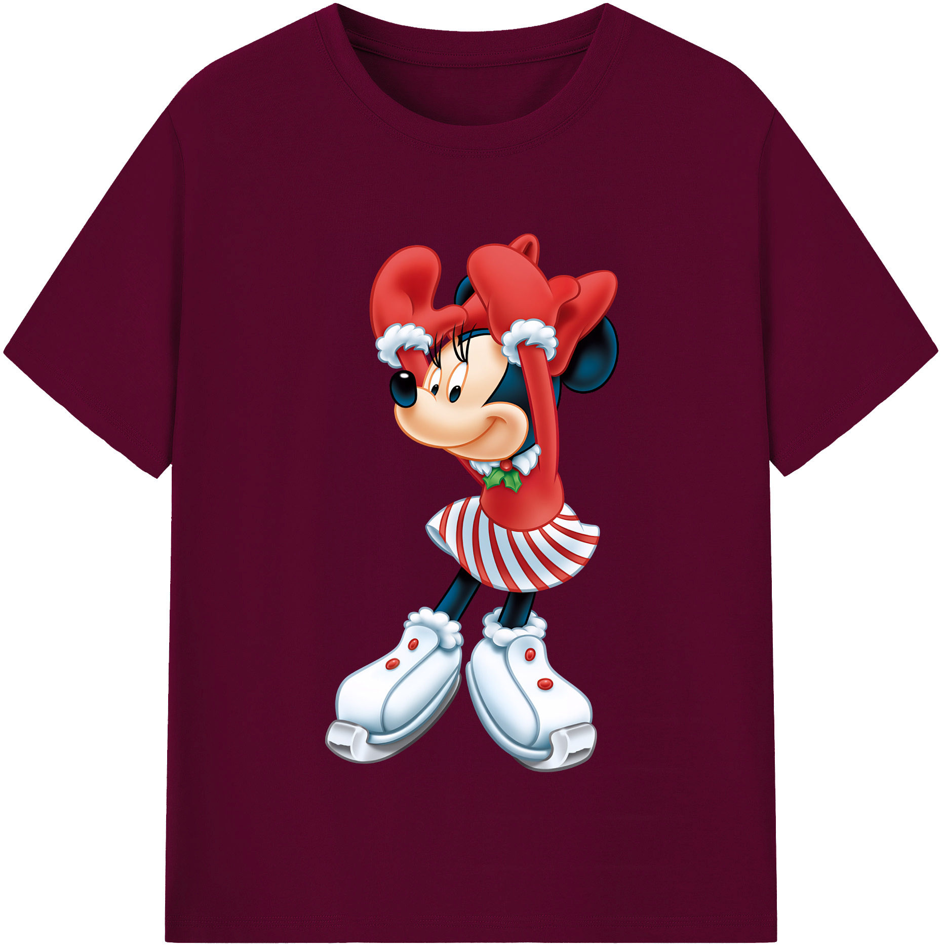 （画像用） ミッキーマウス Mickey Mouse レディースカジュアルプリントTシャツ（綿100％）